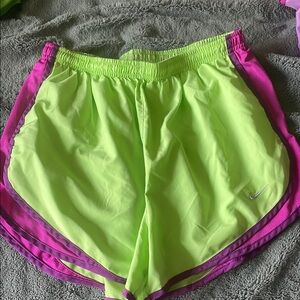Nike Green and Pink Athletic Shorts Lightweight Workout Wear